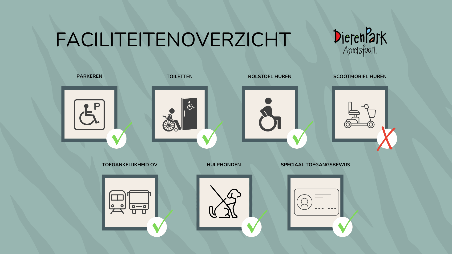 Faciliteitenoverzicht Dierenpark Amersfoort