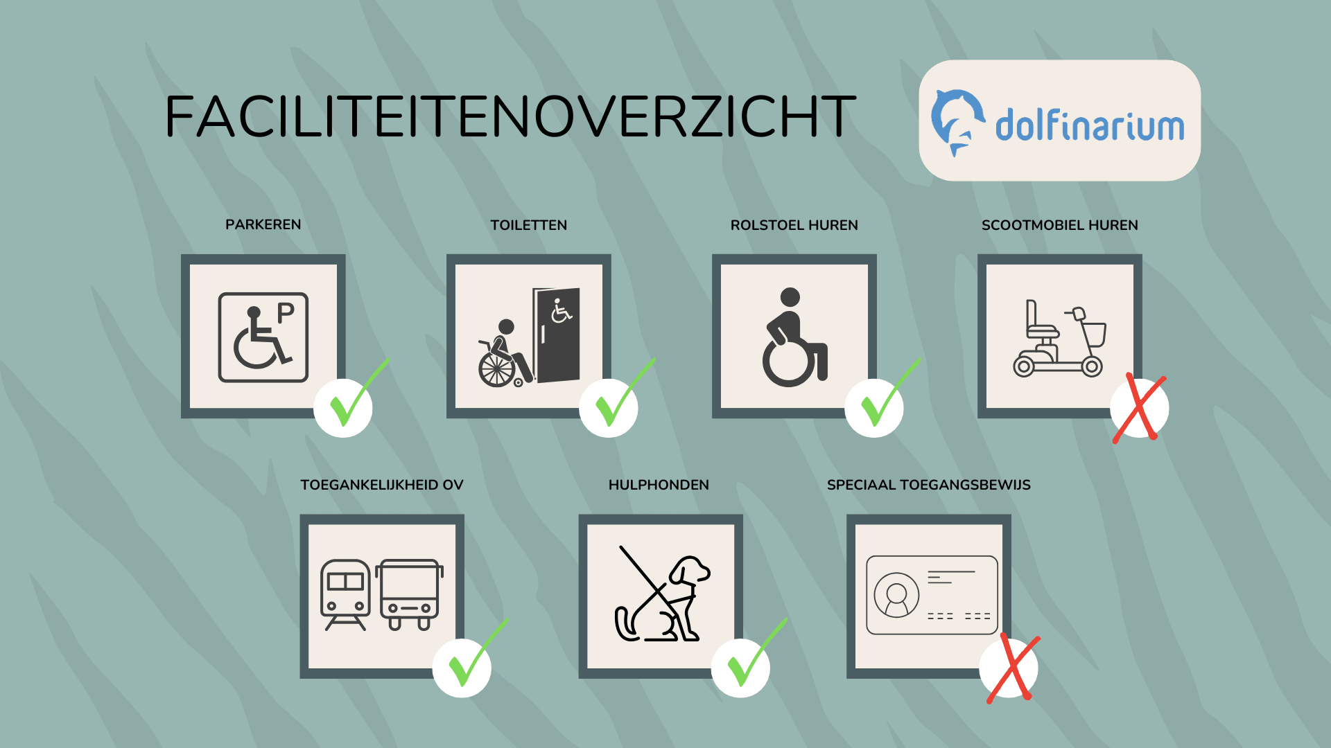 Faciliteitenoverzicht Dolfinarium